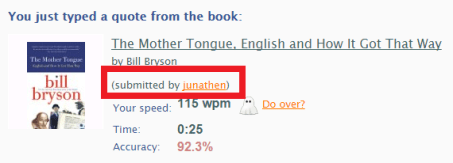 People who submitted texts get credit, as long as they included their username. 